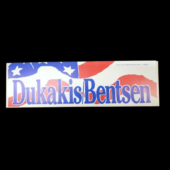 Mike Dukakis President 1988 Presidential Campaign Bentsen Sticker Lot Of 2 NOS - Picture 5 of 6